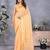 Orange stripes printed leheriya  ready to wear saree with unstitched blouse