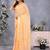 Orange stripes printed leheriya  ready to wear saree with unstitched blouse