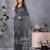 Grey zig zag printed ready to wear saree with unstitched blouse
