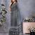 Grey zig zag printed ready to wear saree with unstitched blouse