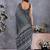 Grey zig zag printed ready to wear saree with unstitched blouse