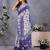 White batik printed ready to wear saree with unstitched blouse