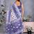 White batik printed ready to wear saree with unstitched blouse