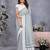 Off white batik printed ready to wear saree with unstitched blouse
