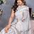 White block printed ready to wear saree with unstitched blouse