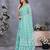 Light green block printed ready to wear saree with unstitched blouse