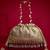 Grey embroidered  silk potli bag