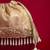 Beige embroidered  silk potli bag