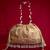 Beige embroidered  silk potli bag