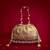 Beige embroidered  silk potli bag