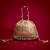 Beige embroidered  silk potli bag