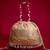 Beige embroidered  silk potli bag