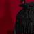 Black embroidered silk potli bag