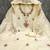 Beige chanderi cotton embroidery dress material with dupatta