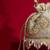 Beige embroidered  silk potli bag