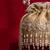 Beige embroidered  silk potli bag