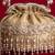 Beige embroidered  silk potli bag