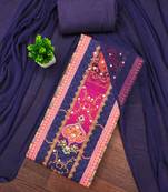 Multi rayon printed dress material with dupatta