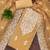 Yellow chanderi cotton embroidery dress material with dupatta