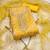 Yellow viscose organza sequins dress material with dupatta