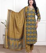 Cotton cambric straight  kurti-pant-dupatta  set