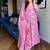 Pink floral printed cotton kurta and pant set with dupatta