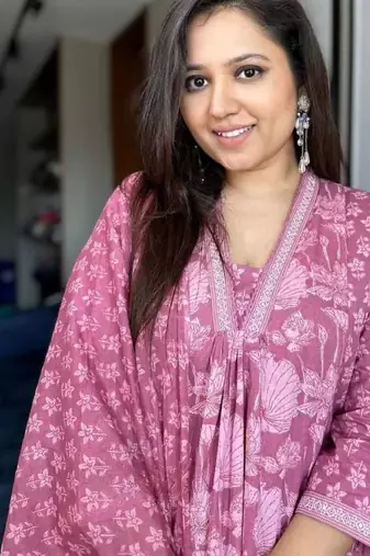 Pink floral printed cotton kurta and pant set with dupatta