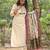Off white embroidered cotton flex kurta and pant set with chanderi dupatta
