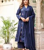Cotton cambric dyed anarkali  kurti-pant-dupatta  set