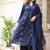 Cotton cambric dyed anarkali  kurti-pant-dupatta  set