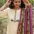 Off white embroidered cotton flex kurta and pant set with chanderi dupatta