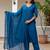Cotton cambric a-line kurti-pant-dupatta  set