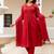 Red Cotton cambric a-line kurti-pant-dupatta  set