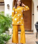 Yellow Printed Cotton co-ord set
