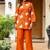 Orange printed Cotton co-ord  set