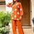 Orange printed Cotton co-ord  set