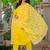 Lemon yellow embroidered cotton kurta and pant set with dupatta
