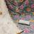 Grey viscose organza sequins dress material with dupatta