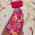 Pink viscose organza sequins dress material with dupatta