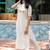 Off white embroidered cotton kurta and pant set