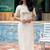 Off white embroidered cotton kurta and pant set