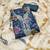 Blue viscose organza sequins dress material with dupatta