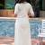 Off white embroidered cotton kurta and pant set