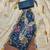 Blue viscose organza sequins dress material with dupatta