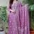 Dusty lavender embroidered suit set with dupatta