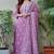 Dusty lavender embroidered suit set with dupatta