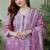 Dusty lavender embroidered suit set with dupatta