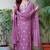 Dusty lavender embroidered suit set with dupatta