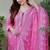 Pale magenta embroidered suit set with dupatta