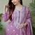 Dusty lavender embroidered suit set with dupatta